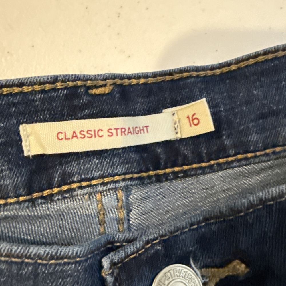 Levis 33X30 Size 16M Womens Classic Straight 5 Pocket Logo Tag Jeans - Picture 3 of 12